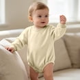 thumbnail image 7 of Kezqiaxn Newborn Onesies Crew Neck Long Sleeve Bodysuit Solid Color Cotton Rompers Fall Winter Baby Clothes 0-24Months, 7 of 7