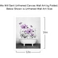thumbnail image 3 of Farmhouse Pink Floral Canvas Wall Art for Living Room Wildflower and Butterfly in Bathtub on Wood Pictures Wall Decor Posters Unframed Flower Plant Wall Art for Bedroom Bathroom,16L X 12W inches, 3 of 6