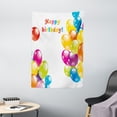 thumbnail image 1 of Birthday Decorations Tapestry, Colorful Festive Mood Flying Party Balloons Surprise Happy Occasion, Wall Hanging for Bedroom Living Room Dorm Decor, 40W X 60L Inches, Multicolor, by Ambesonne, 1 of 2