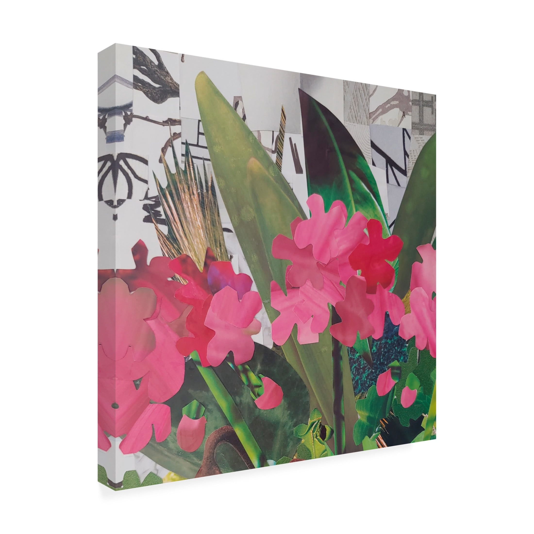Canvas Wall Art - Coco Good 'Poolside Geraniums I' Wall Art for Living Room, Bedroom, or Office Décor by Trademark Fine Art - 24 x 24 Inches