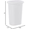thumbnail image 3 of Spring-loaded lid trash can, 13 gallons, white plastic trash can/waste bin, suitable for home/kitchen/bathroom/garage, 3 of 9