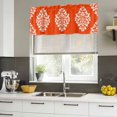 thumbnail image 5 of Baroque Red Valances for Windows, Decorative Rod Pocket Window Valance Curtains, Vintage Damask Classic Floral Short Curtain Drapes for Kitchen/Bathroom/Living Room, 2 Panels, 60" W x 18" L, 5 of 8