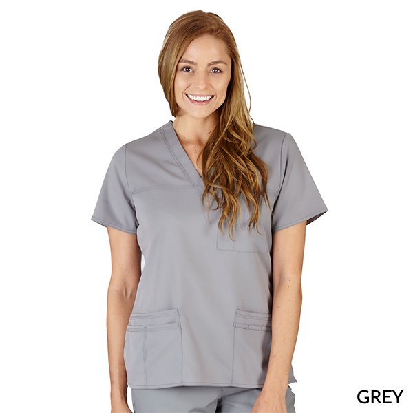 Natural Uniforms Comfort Stretch Junior Fit Contrast Stitch VNeck