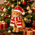 thumbnail image 2 of 2026 Christmas Home Party Decoration Cute Christmas Tree Decorations Flat Printed Acrylic Christmas Hanging Ornaments Lovely Pet Pendant For Xmas Party Home Indoor Holiday Decor, 2 of 8