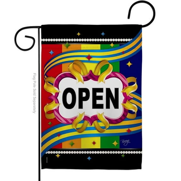 Breeze Decor G120005-BO Open Novelty Merchant 13 x 18.5 in. Double-Sided Decorative Vertical Garden Flags for House Decoration Banner Yard Gift