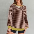 thumbnail image 2 of Color Block Sweaters for Women Casual Long Sleeve Crewneck Striped Fall and Winter Fashion Sweater Pullover, 2 of 5
