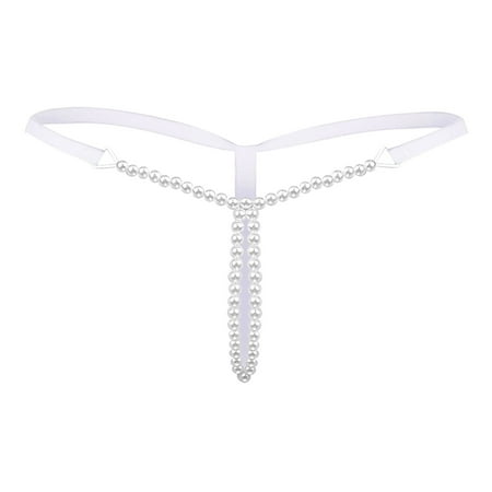 LARUYEKO Sexy Women Pearl G String and Thongs Solid Low Waist Underwear Women s Cotton Underwear High Waisted Ladies Full Coverage Panties High-Cut Stretch Cool Underwear