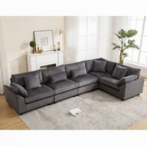 Modern Corduroy Oversized Sectional Sofa for Living Room 146*36.5*34”