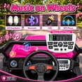 thumbnail image 4 of 24V 400W Kids Ride On Electric UTV Car with Remote Control, Ride on Toys with Advanced Center Panel, Music, Bluetooth, LED Lights, Gift for Boys Girls 3+, Pink, 4 of 9