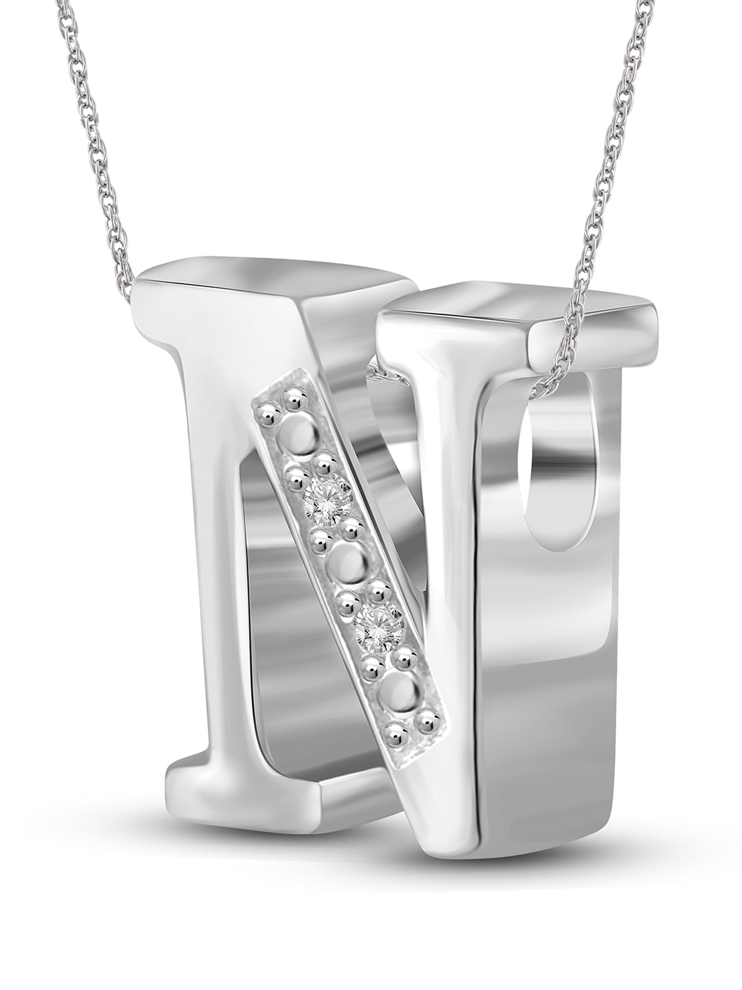 Yours Truly Diamond Accent Sterling Silver Initial Necklace