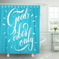 thumbnail image 1 of WOPOP Positive Modern Calligraphy Inspirational Quote Good Vibes Only Brush Lettering Design with Unique Shower Curtain 60x72 inch, 1 of 1