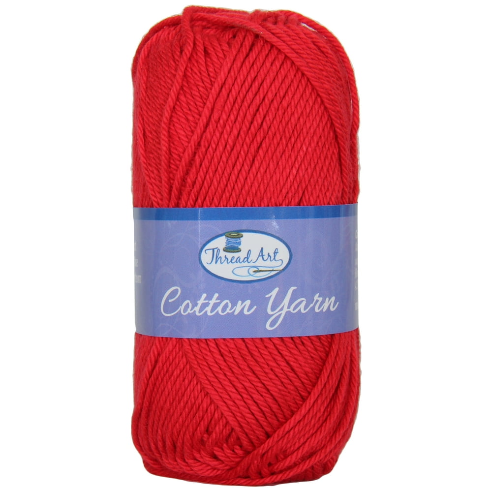 Threadart 100 Pure Cotton Crochet Yarn Red 50 gram Skeins