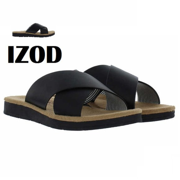 throw In particular Shipwreck Izod Women's Alyssa Strap Wedge Flatforms Slide Sandals, Black 10 - NEW -  Walmart.com