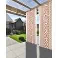 thumbnail image 3 of Orange Boho Outdoor Curtains for Patio, Vintage Southwestern Geometric Stripes Privacy Drapes Grommet Waterproof Outside Curtains for Porch/Cabana/Balcony 54"x 108", 2 Panel, 3 of 9