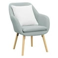 thumbnail image 4 of Chaise d'Appoint en Tissu Velours Bleu Clair avec Poignées, 4 of 11