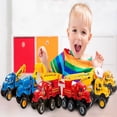 thumbnail image 6 of Construction Trucks Toys, 6 Pcs Friction-Powered Vehicles, 8 INCH Vehicles Set Toys for 3 4 5 Years Old Boys and Girls, Toddlers, 1:20 Crane Excavator/Mixer Dump/Fir, 6 of 7