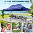 thumbnail image 4 of HOTEEL 10x20 ft Canopy with Extended Awning, Heavy Duty EZ Pop up Folding Canopy Tent with Roller Bag, Rainproof&Sunproof Awning Gazebo Shelter for Party Events, Market, Vendor, Dark Blue, 4 of 10