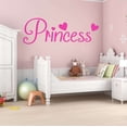 thumbnail image 2 of Girls Princess Cute Girly Wall Decal Decoration Princess with Hearts Girly Vinyl Wall Decal Art Lasts Years and Easily Removable - Size: 30 In(W) x 12 In(H), 2 of 5