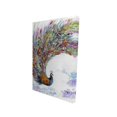thumbnail image 1 of Paon Coloré avec Fleurs - Toile 24"x36 Pouces - Impression à la Demande, 1 of 5