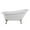 White-Silver, variant on Charleston 67 Inch Acrylic Slipper Clawfoot Tub - Rim Faucet Drillings - Lion Paw Feet