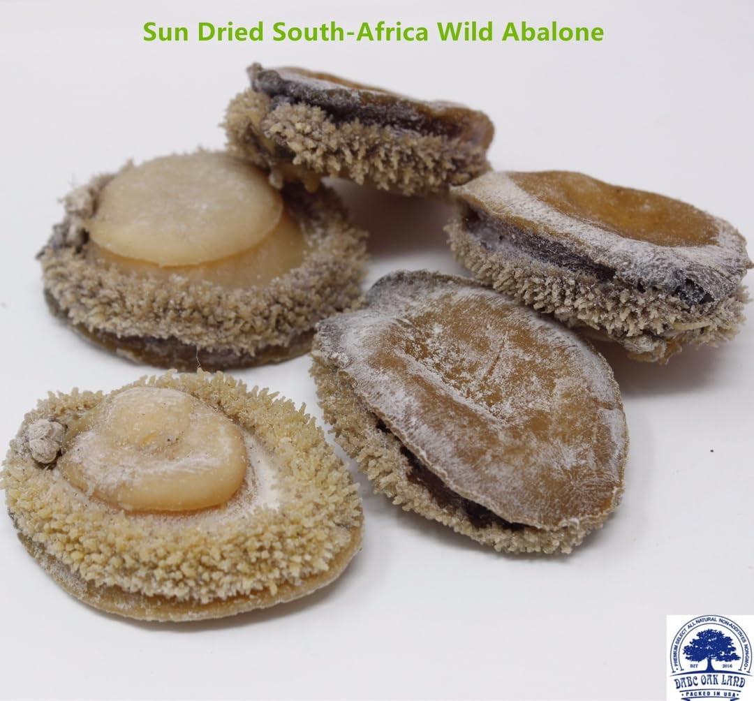 Dried Abalone from South Africa,100% Natural Sun Dried Seafood Jerky Dried Meats 10~15pcs/ 8OZ Bag Grocery Gourmet Food Meat Seafood