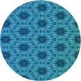 thumbnail image 1 of Ahgly Company Tapis Rond Lavable en Machine Intérieur Transitionnel Bleu, 3 Pieds Rond, 1 of 7