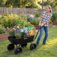 thumbnail image 6 of ROMSWI Garden Dump Cart 1200 lbs 7 cu ft Heavy Duty Poly Bed 42'' x 23'' Dump Wagon No Flat 13'' Tires All Terrain Wheel Quick Release Dumping, 6 of 10