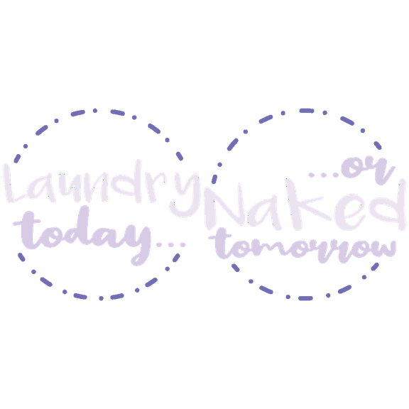 Vinyl Funny Washing Machine Glass Door Label Stickers Decoration 10" x 20" Laundry Today Or Naked Tomorrow Lettering Art Design Removable Wash Or Laundry Area Wall Decal