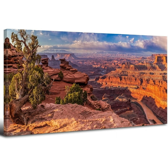 Aaheei Mountain Desert Wall Art Western Wall Decor Grand Canyon Picture Canvas Prints Utah National Park Poster Painting Nature Cliff Scenery Panorama Artwork for Living Room Office Home Decoration