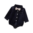 thumbnail image 2 of LYMAYTER 3-24M Infants Button Down Shirt Romper Long Sleeves Breathable Lightweight Comfort Wear, 2 of 8