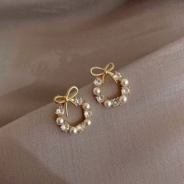 Pendientes de plata S925 con forma de alfiler, con forma de explosión de perlas, de hada, pequeños, frescos y sencillos, fáciles de combinar