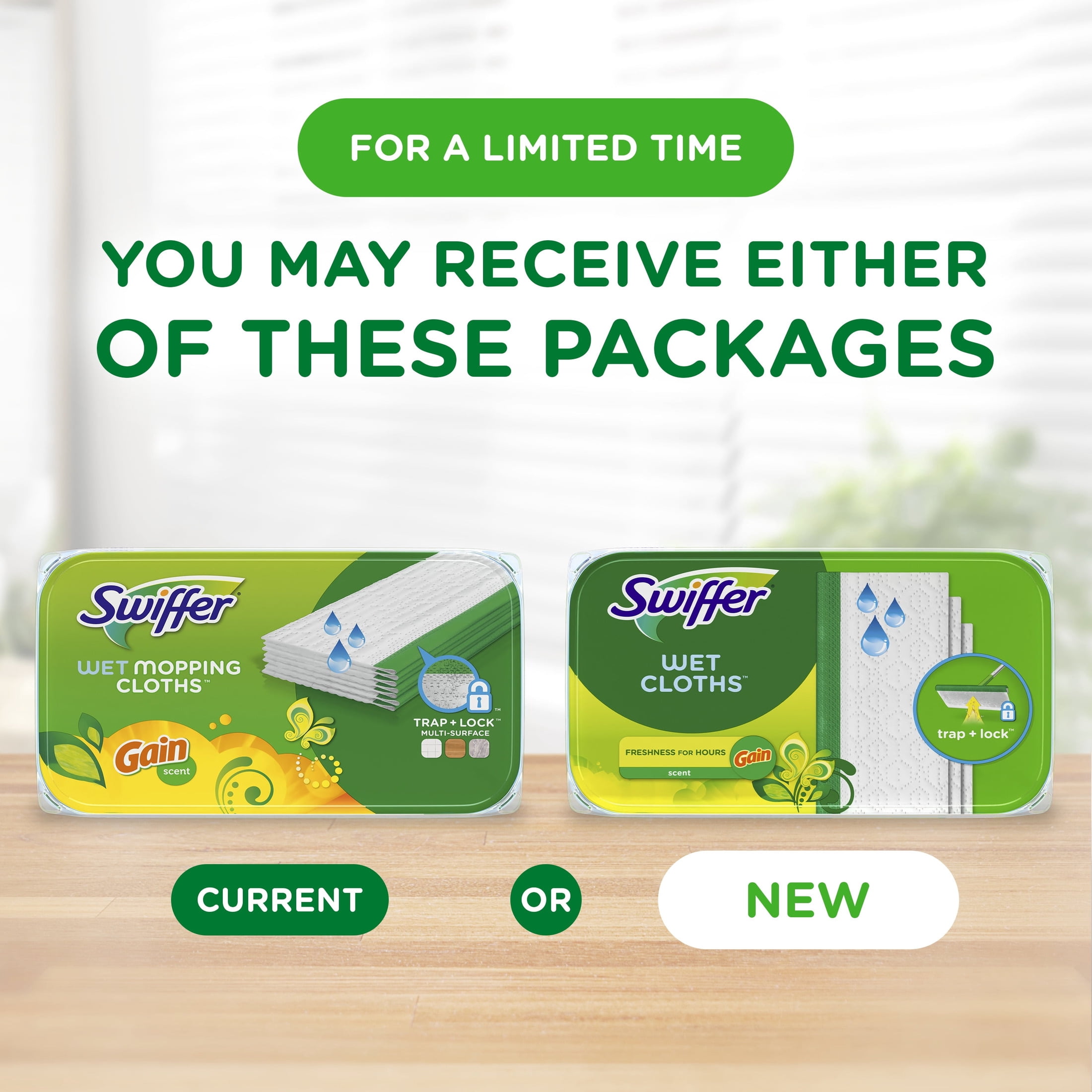 (3 pack) Swiffer Mop & Go Wet Refills, Gain, 12 Count