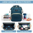 thumbnail image 3 of Diaper Bag Backpack with Changing Station, Large Baby Diaper Bag, Multifunctional Travel Diaper Waterproof Backpack for Baby Boy & Girls, with Portable Diaper Pad, Blue, 3 of 5