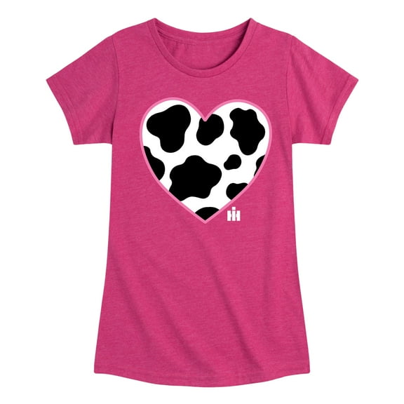 Case IH - Cow Print Heart - Toddler Girls Short Sleeve Graphic T-Shirt