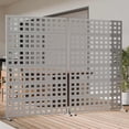 thumbnail image 2 of MAYEERTY Outdoor Metal Privacy Screen 6ft × 4ft Gray, 6-Panel Lattice Pattern, Rust-Resistant for Garden, 2 of 6