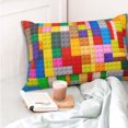 thumbnail image 4 of Balery Colorful Plastic Blocks Pattern Funda de Cojín Estampada, Regalos para Mujeres, Regalos de Amor para Ella, Regalos para Novia o Esposa, Funda de Almohada-14"x20", 4 of 6