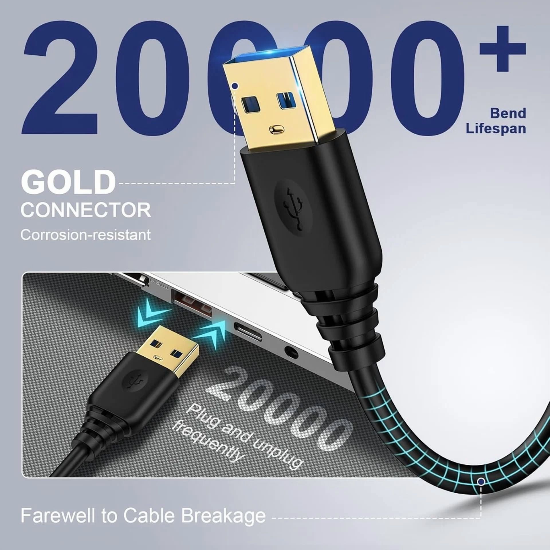 CRESTIN- Usb A To A Cable 10Ft,Usb 3.0 Cable,Usb A Male 10Ft