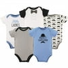 Hudson Baby Infant Boy Cotton Bodysuits 5pk, Perfect Gentlemen, 0-3 Months
