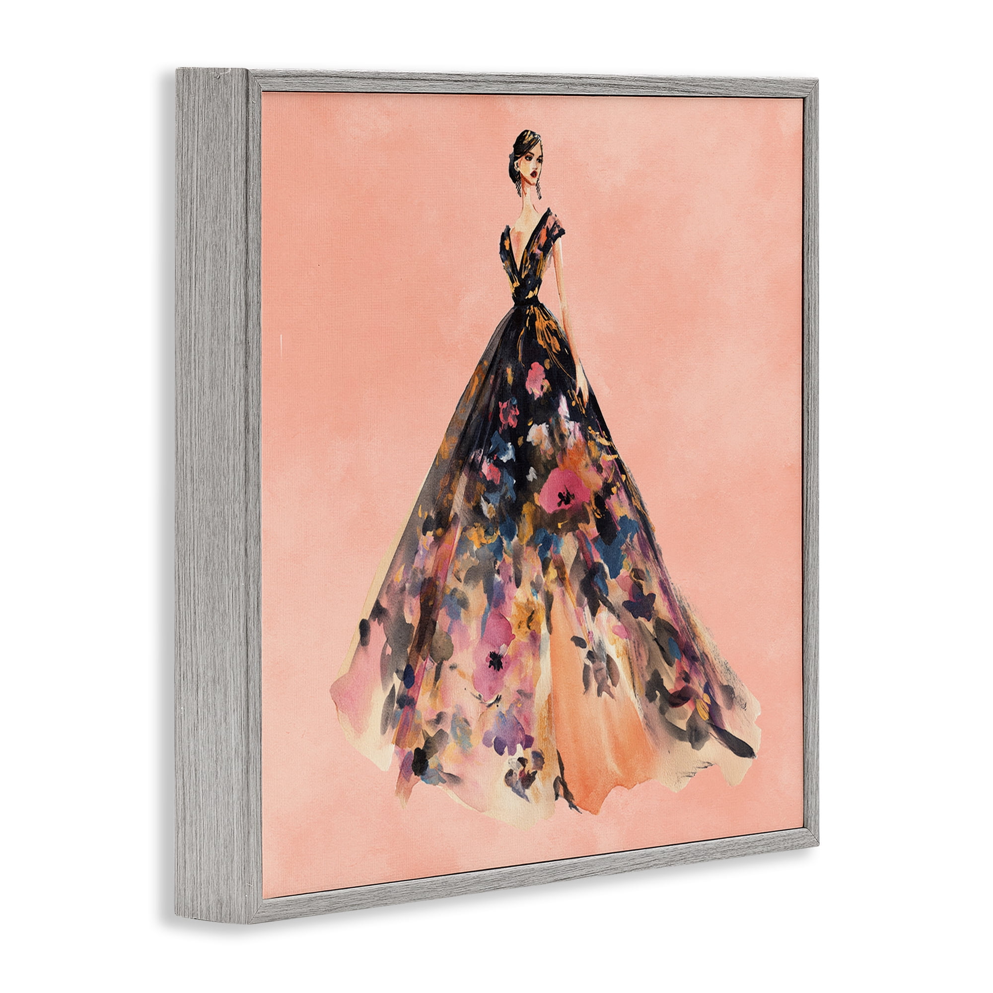 Stupell Industries Rose Gold Night Gray Framed Giclee Art, design by Svetlana Aleynikova