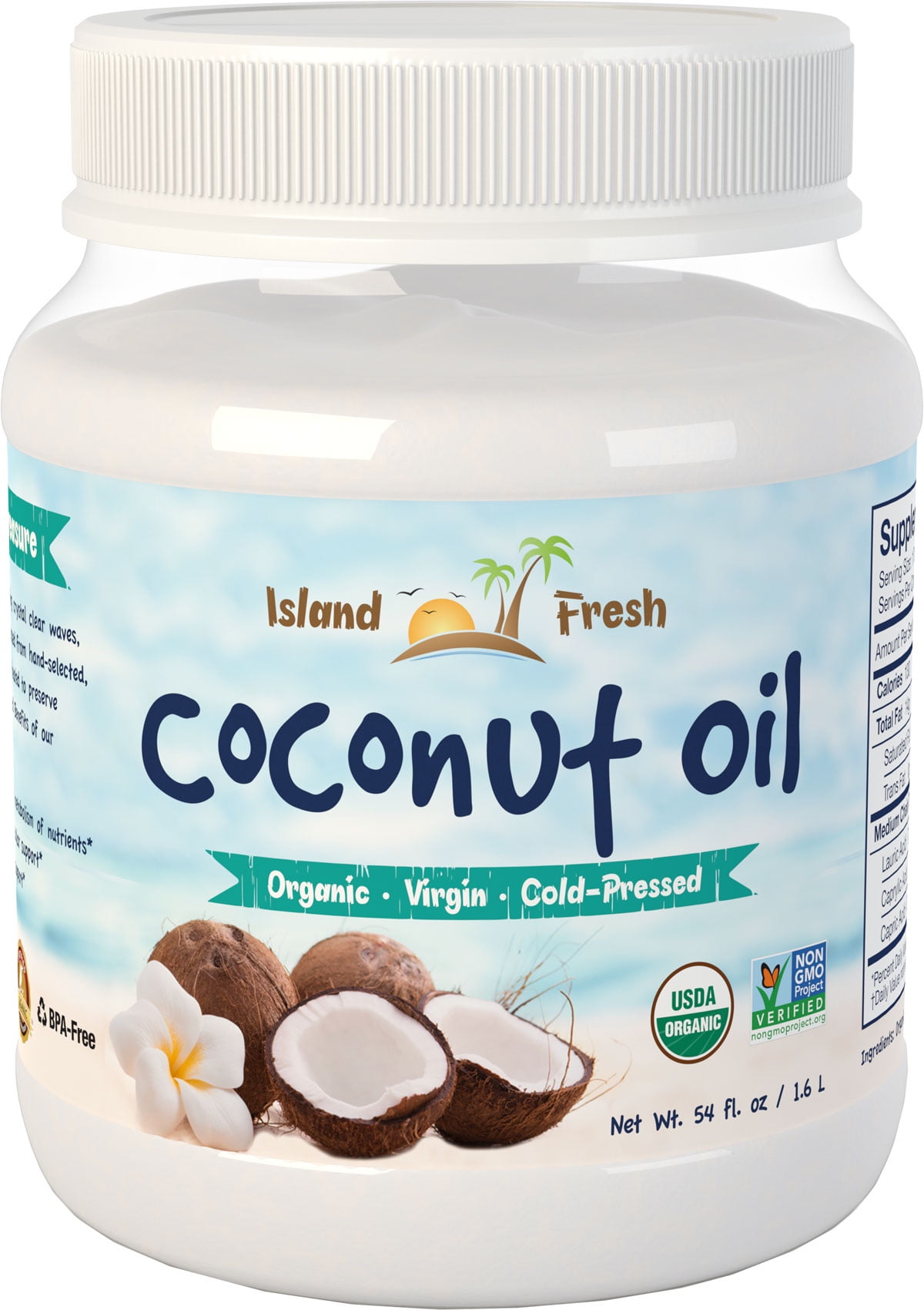 Island Fresh Organic Virgin Coconut Oil, 54 Fl Oz