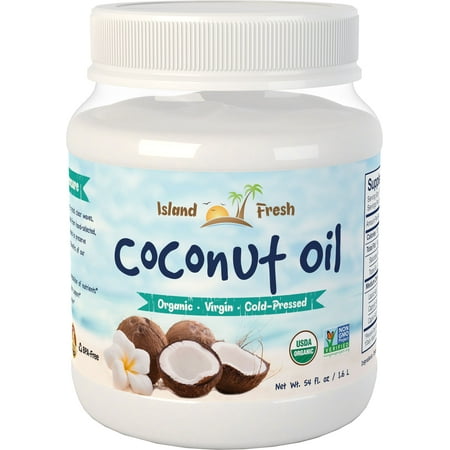 Island Fresh SUPERIOR Organic Extra Virgin Coconut Oil, Cold-pressed and Unrefined for Irresistible Aroma and Taste, 54 Ounce (best by 12…)
