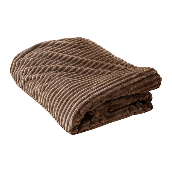 Flannel Blanket, 39 x 47 Inch Small Soft Warm Fleece Throw for Kids Toddlers Pets Sofa Nap and Nursery Room Decoration, Coffee
