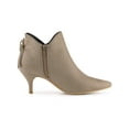 thumbnail image 3 of BLISSFUL STEP Women's Ankle Boots Pointed Toe Kitten Heel Faux Suede Dress Side Zipper Boots  Taupe 7.5, 3 of 7