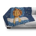 thumbnail image 3 of Cartoon Soft Flannel Fleece Throw Blanket, Sketched Colorful Illustration of Sleeping Lion in the Bed with Dreams Phrase, Cozy Plush for Indoor and Outdoor Use, 60" x 80", Multicolor, by Ambesonne, 3 of 6