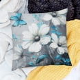 thumbnail image 2 of Orinice   White Daisy Pillow Cover,Butterfly Flower Cushion Covers Grey Blue Abstract Art Painting Throw Pillow Covers Kids Girls Adult Room Decor,Rustic Vintage Pillowcases,  18x18in, 2 of 5