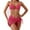 Pink, variant on Women Swimwear Sexy Beaded Neckline Pure Color Bikini Set For Beach Vacation Trendy Beachwear