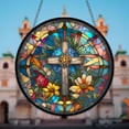 thumbnail image 4 of AatoeaX Stylish Cross - Floral Transparent Acrylic Hanging Decor - Artistic, Hassle - free Install, Great for Home/Church, 4 of 7
