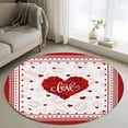thumbnail image 2 of Round Rugs 3.3 Ft, Red Valentine's Day Non Slip Area Rugs for Kitchen Bedroom Entryway, Love Heart Romantic Valentines Washable Carpet Runner Rug Floor Mats for Bedroom Home Decor, 2 of 9