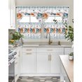 thumbnail image 4 of Fall Pumpkin Swag Kitchen Curtains Sets for Windows 24 Inch Length, Thanksgiving Leaves Retro Blue Plaid Farm Short Window Curtain Panels Swags Valances and Tiers 3 Piece Set for Cafe/Dining Room, 4 of 5