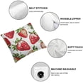 thumbnail image 4 of SHANXI Red White Strawberry Fruit Summer Slice Hand Drawn Fruit Pillowcases Sofa 24x24in, 4 of 5